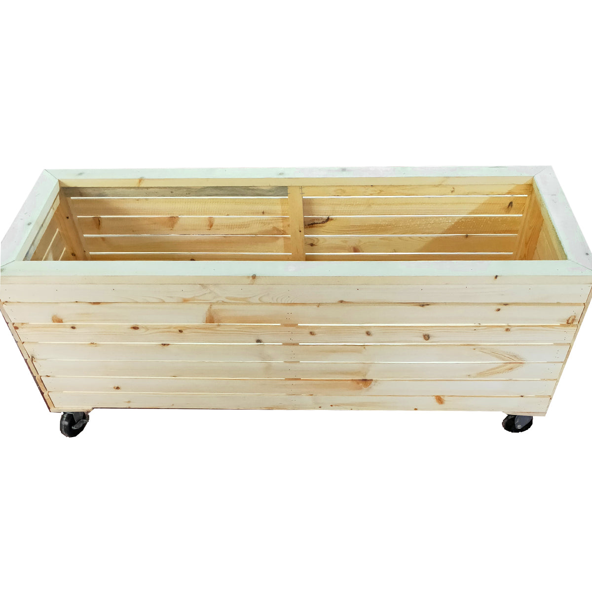 Unfinished Wooden Planter Box With Wheels Heavy-Duty Casters Rolling Raised Garden Bed - 18"x48"x16"