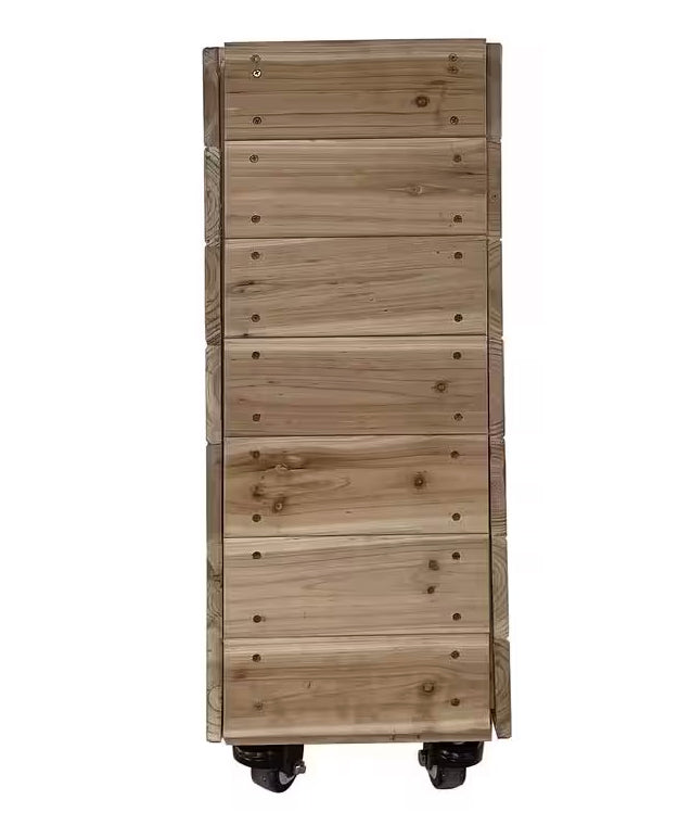 Unfinished Wooden Planter Box With Wheels Heavy-Duty Casters Rolling Raised Garden Bed - 40"x32"x12"