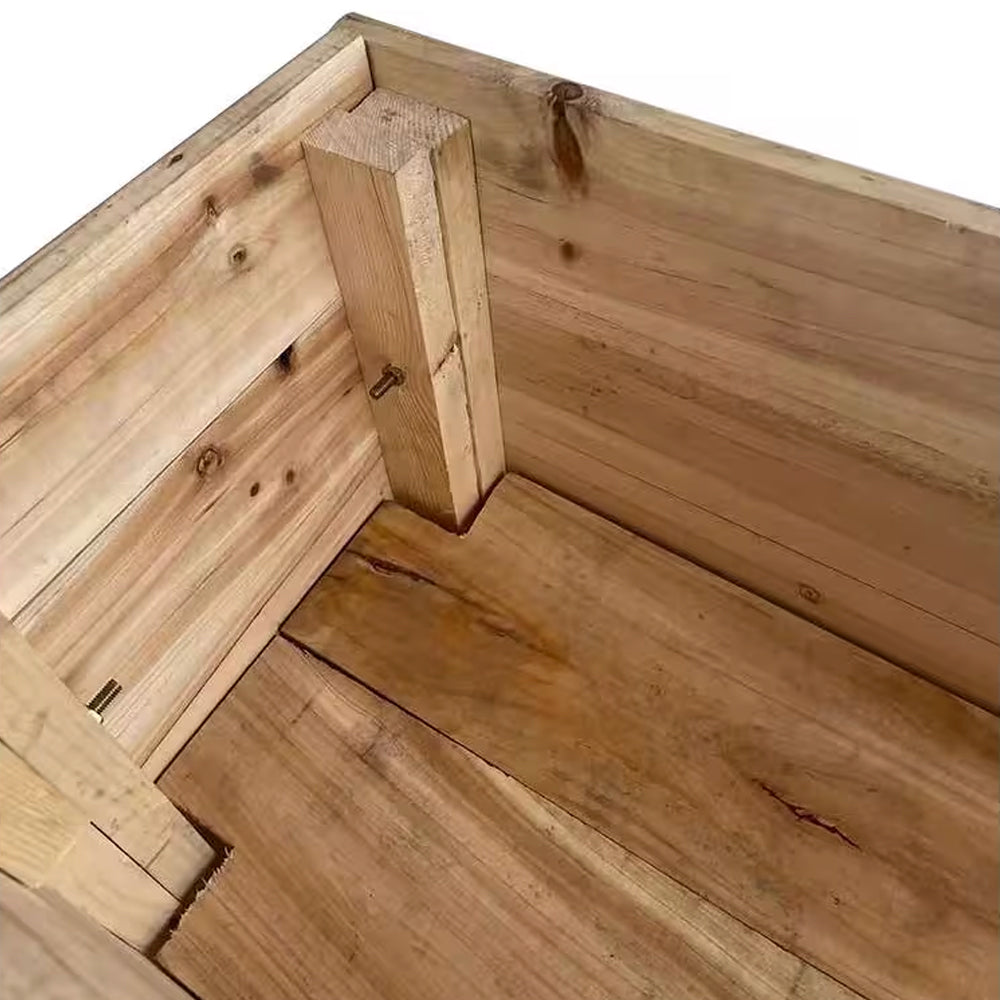Unfinished Wooden Planter Box With Wheels Heavy-Duty Casters Rolling Raised Garden Bed - 40"x32"x12"