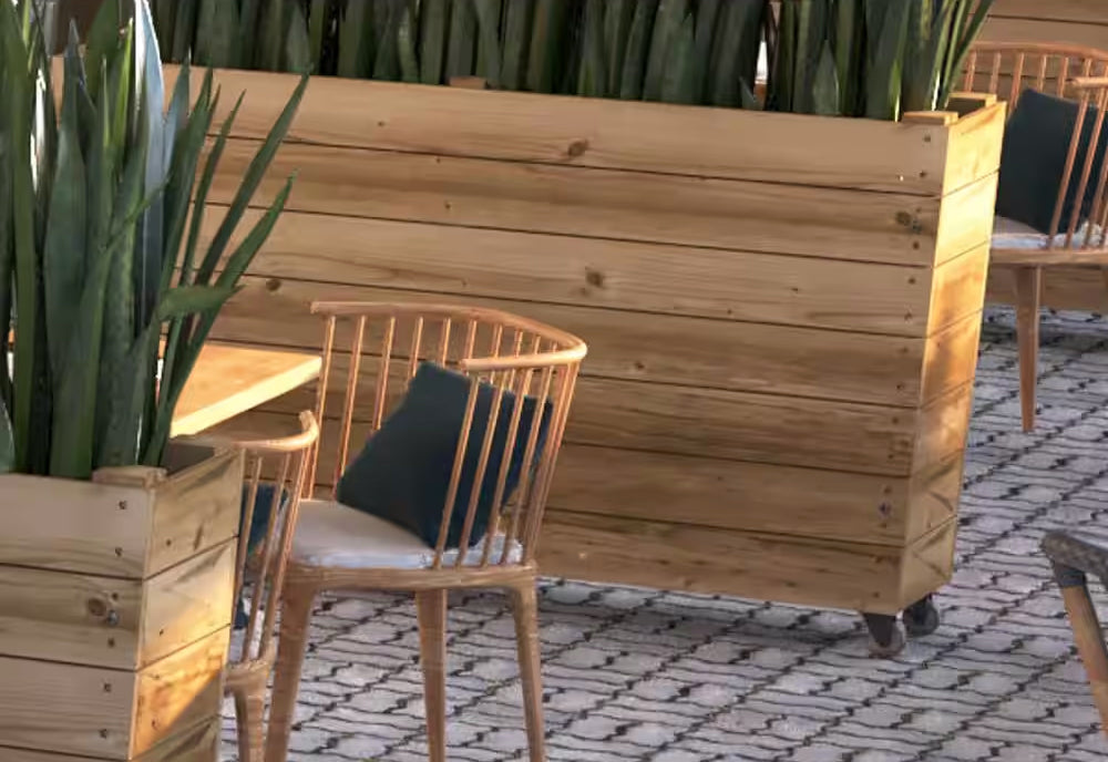 Unfinished Wooden Planter Box With Wheels Heavy-Duty Casters Rolling Raised Garden Bed - 40"x32"x12"